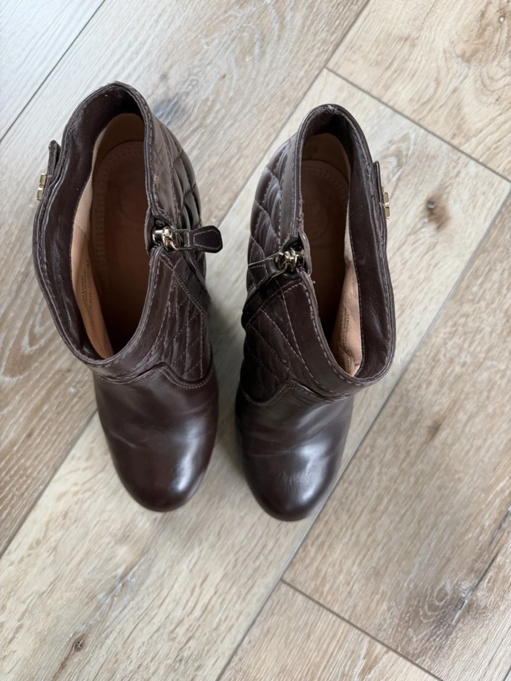 TORY BURCH Leila Quilted Leather Booties Boots